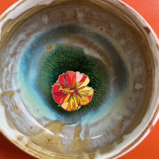 [6610] Broche La Fleur d'Hibiscus