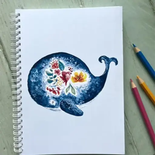 [0045] Carnet de Notes - La Baleine et les Fleurs
