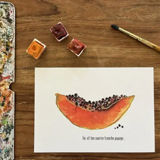 [3220] Carte Postale - Ton Sourire Tranche Papaye