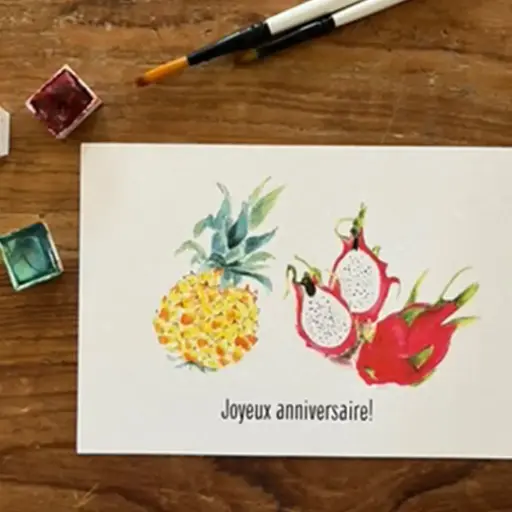 [4333] Carte Postale Anniversaire - Le Pitaya et L'Ananas