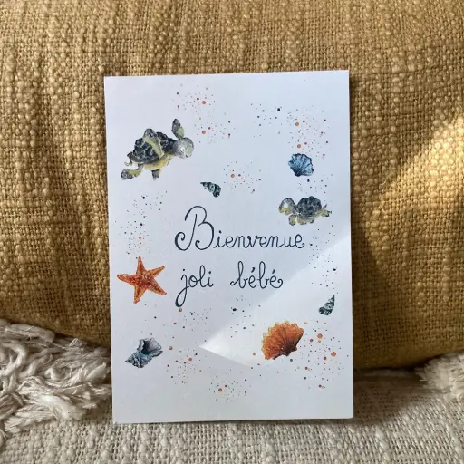 [4203] Carte Postale Bebe - Les Tortues et les Coquillages