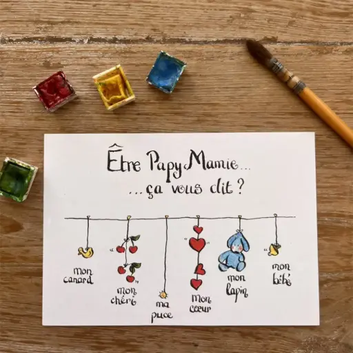 [4258] Carte Postale Bébé - Etre Papy et Mamie Ça Vous Dit ?