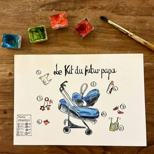 [4227] Carte Postale Bébé - Kit Futur Papa
