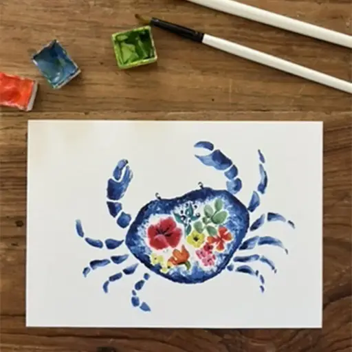 [4128] Carte Postale Le Crabe Fleurs