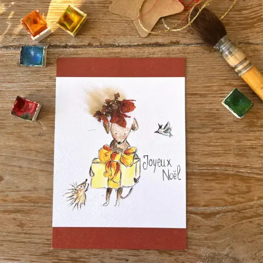 [3770] Carte Postale Noël - Le Tangue et Le Cadeau