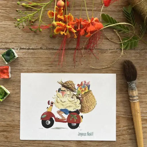 [3701] Carte Postale Noël - Père Noël À Scooter