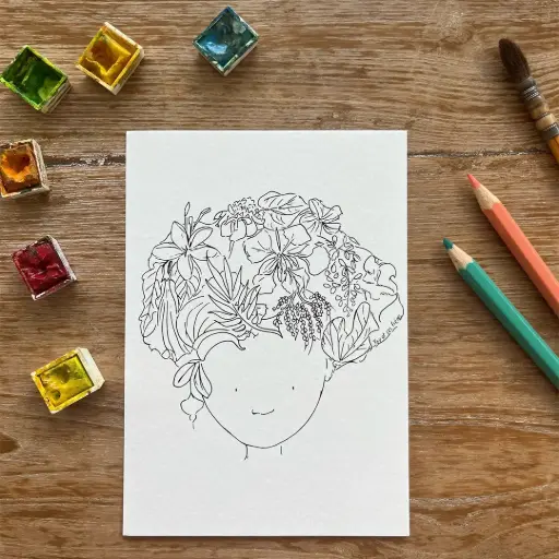 [0175] Carte Postale Réunion - Chevelure de Fleurs