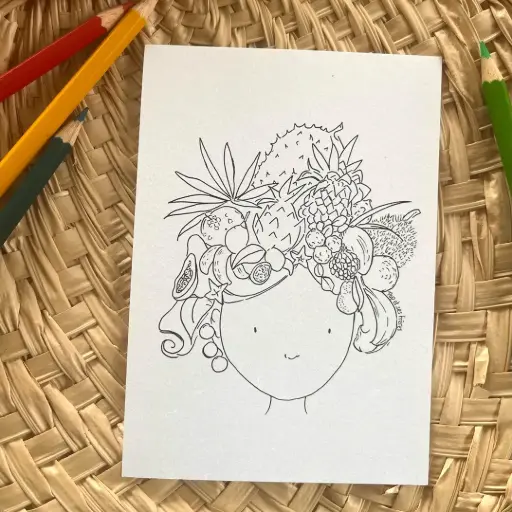 [0151] Carte Postale Réunion - Chevelure de Fruits