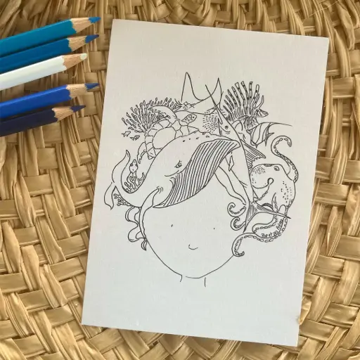 [0144] Carte Postale Réunion - Chevelure Sous Marine