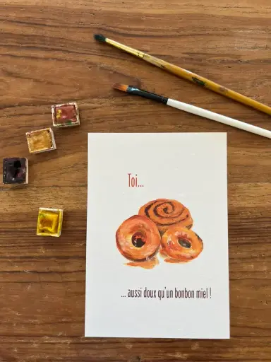 [6191] Carte Postale Toi Mon Amour - Bonbon Miel