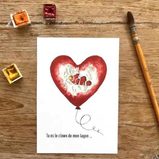 [3404] Carte Postale Toi Mon Amour - Clown de Mon Lagon