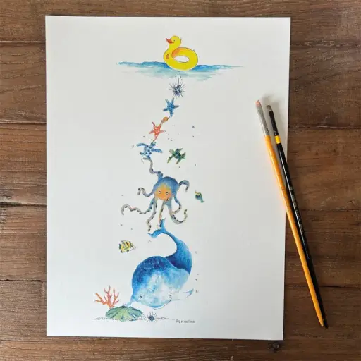 [3206] Carte Postale Tous à La Bouée !