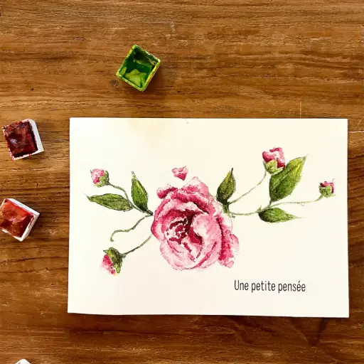 [3176] Carte Postale Une Petite Pensée La Rose
