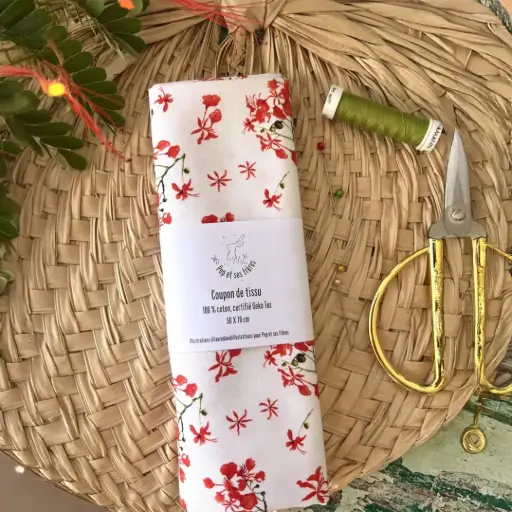 [3077] Coupon de Tissu Coton Oeko Tex - Les Flamboyants