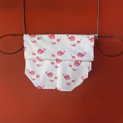 [2759] Drap École Maternelle - Les Baleines Roses