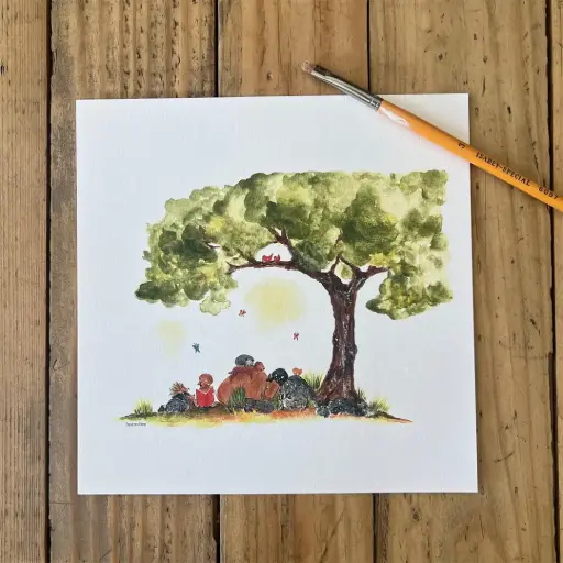 [5668] Grande Affiche Lecture Sous Le Tamarin