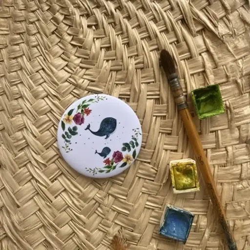 [2537] Magnet - La Baleine, Le Baleineau et les Fleurs