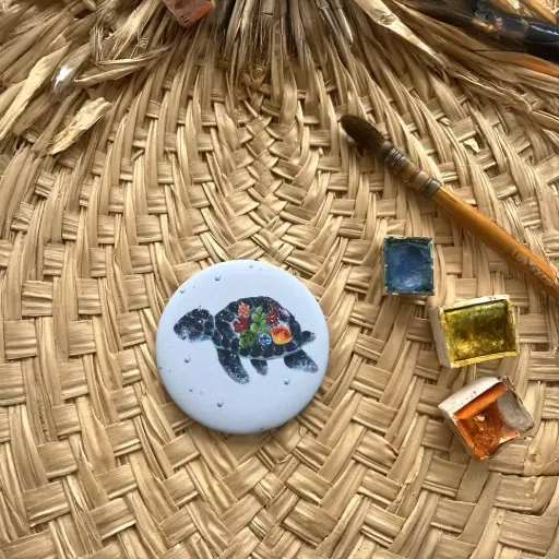[2186] Magnet La Tortue et les Fleurs